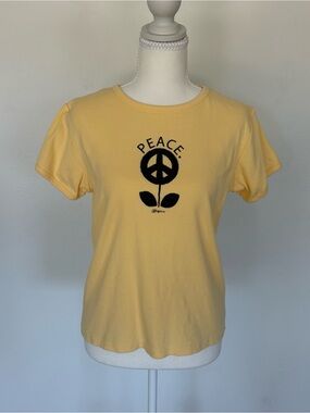 Vintage Brighton Yellow Peace Tee Womens s